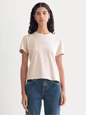 Everlane x The Laufey Foundation Box-Cut Tee Pale Peony Size S NWT